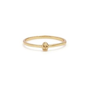 Bingbangnyc Tiny Skull Ring 14k Gold Vermeil over Sterling Silver Size 6